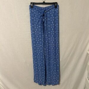 Blue Patterned Women's Pants
